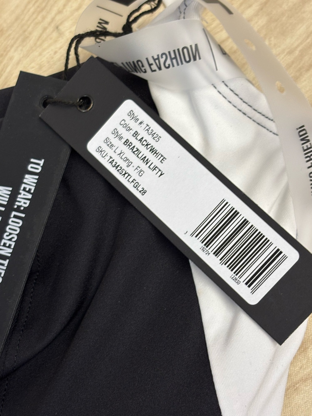 TA3 Lifty Contour Shapewear One Piece Swimsuit, Black/White - Large XLong - Picture 3 of 8